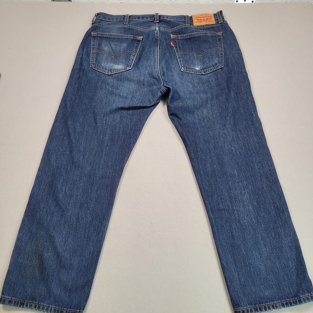 Levi Strauss 505 Regular Fit Blue Denim Jeans Mens 38x30 Straight Leg Cotton